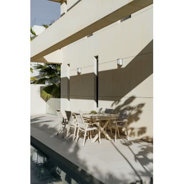 Tuintafel Rechthoekig 180-240x90 Cm Uitschuifbaar In Aluminium Karena Tapioca Beige - Sklum