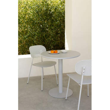 Ronde Tuintafel Ø70 Cm Van Metaal Mizzi Grijs – Koel - Sklum