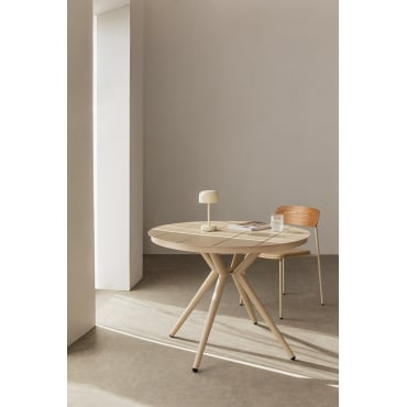Ronde Eettafel Van Aluminium Valerie Tapioca Beige & Ø100 Cm - Sklum