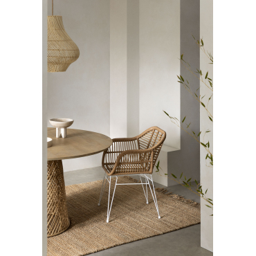 Set Van 2 Zole Eetkamerstoelen Van Synthetisch Riet Wit & Geen Kussen - Sklum