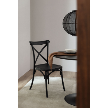 Set Van 4 Otax Stapelbare Eetkamerstoelen Zwart - Sklum