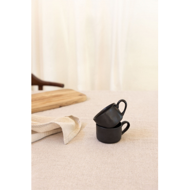 Set Van 2 Koffiekopjes 10 Cl Met Schotel Belvere Zwart - Sklum