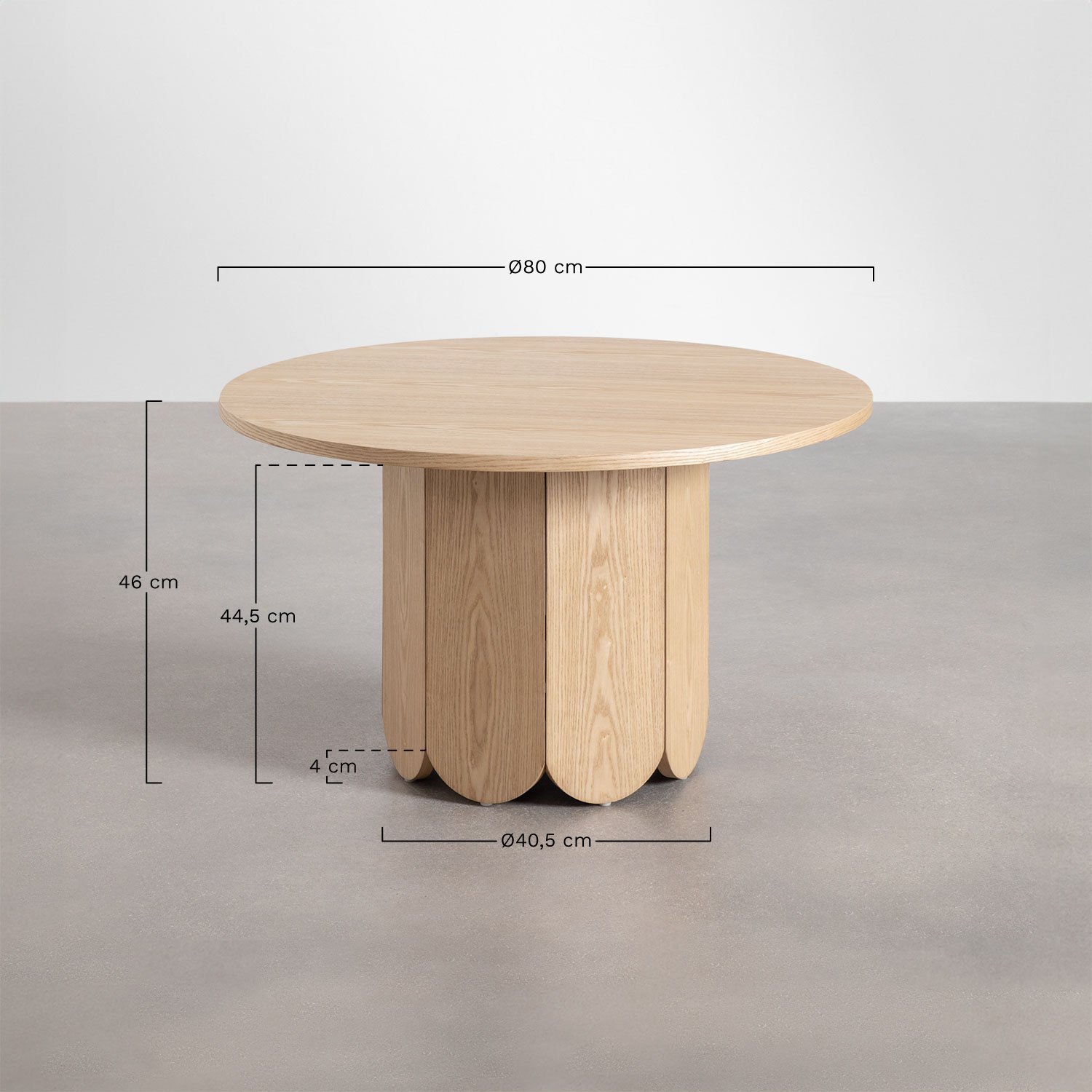 Ronde houten salontafel (Ø80 cm) Vinsey, AFMETINGEN