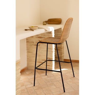 Reiven Hoge Stapelbare Rieten Kruk ↑75 Cm - Sklum