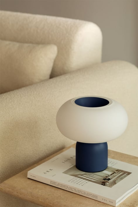 LED tafellamp van kristal en staal Deruent