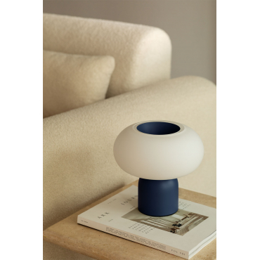 Deruent Led-tafellamp Van Glas En Staal Blauw – Ultramarijn - Sklum