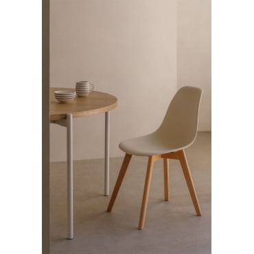 Pak 4 Eetkamerstoelen Scand Nordic Beige – Crème - Sklum