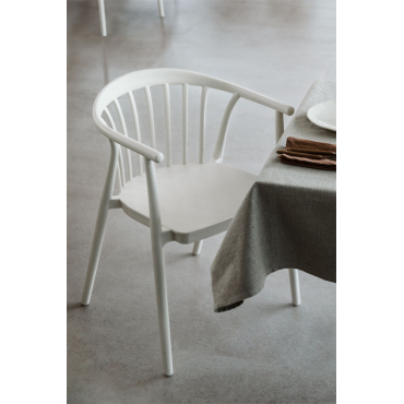 Stapelbare Eetkamerstoel Met Armleuningen In Polypropyleen Ivor Gardenia Wit - Sklum