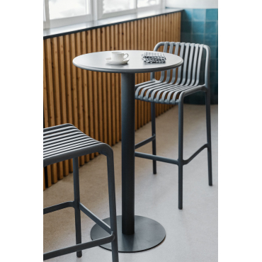 Hoge Ronde Metalen Tafel (ø60 Cm) Mizzi Grijs – Grafiet - Sklum