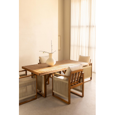Rechthoekige Eettafel In Acaciahout (200x100 Cm) Nayely Acacia Bruin - Sklum