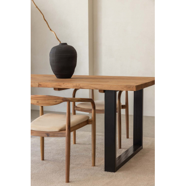 Rechthoekige Eettafel Van Gerecycled Hout (200x100 Cm) Milet Gerecycled Hout - Sklum