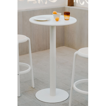 Ronde Metalen Tuintafel Ø60 Cm Mizzi Gardenia Wit - Sklum
