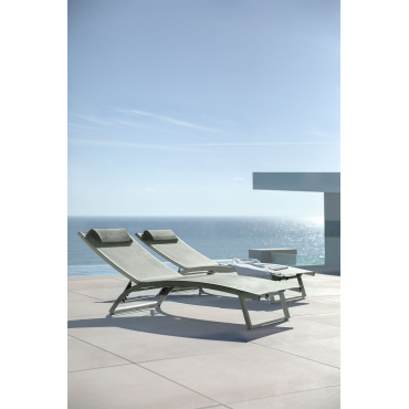 Set Van 2 Verstelbare Aluminium Ligstoelen Dulem Groen – Khaki - Sklum