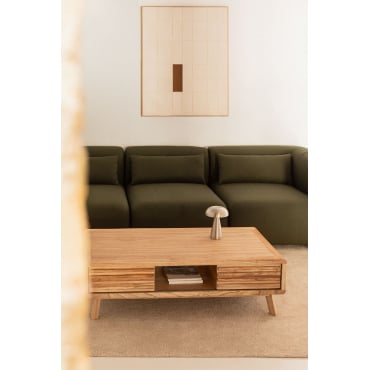 Rechthoekige Salontafel In Hout Deleyna Bruin – Natuurlijk Hout - Sklum
