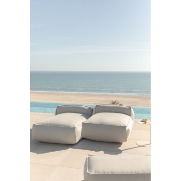 2-delige Modulaire Chaise Longue Bank Voor Tuindojans Beige - Semoline - Sklum
