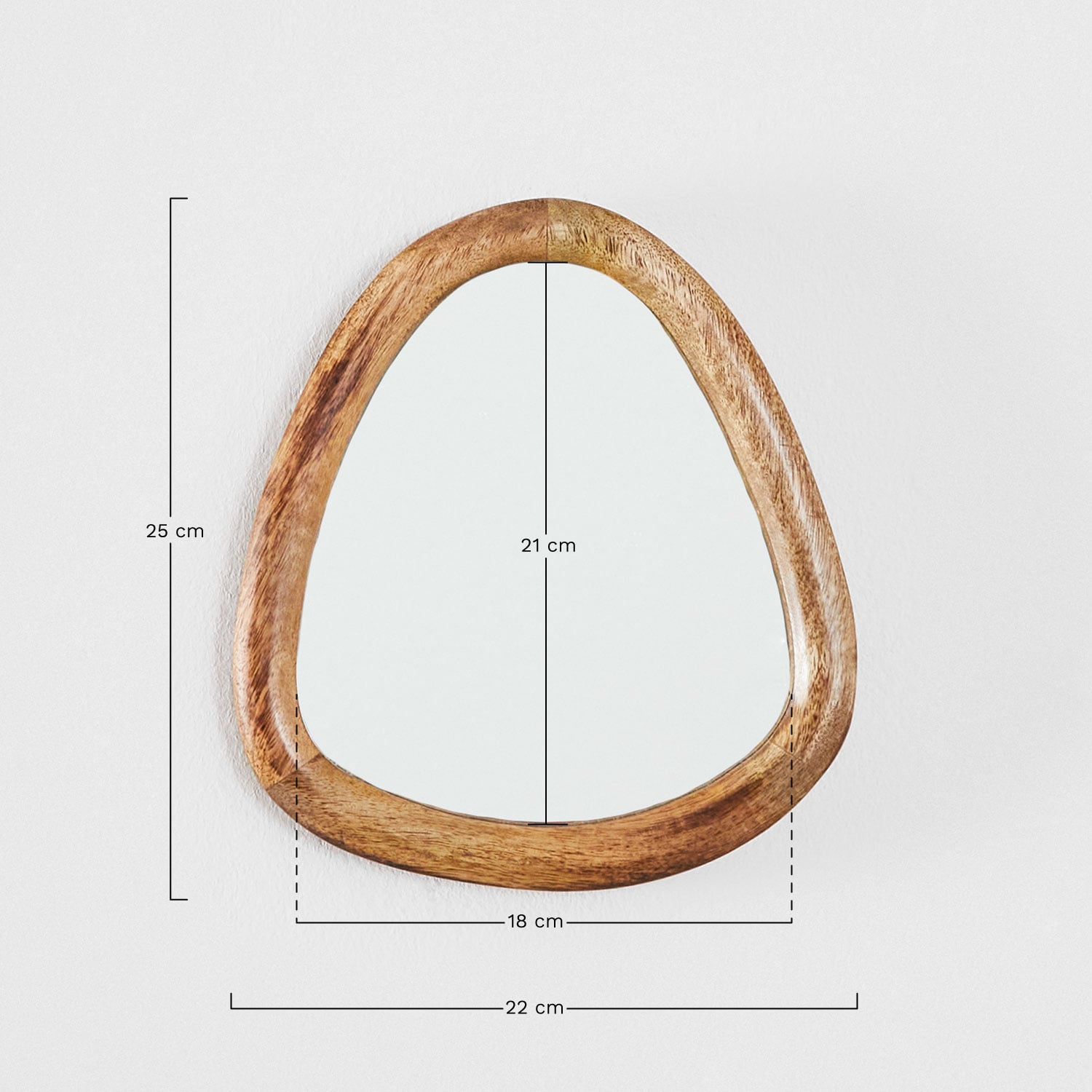 Set van 2 wandspiegels in mangohout Gabael Design, AFMETINGEN