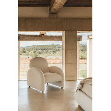 Chenille-fauteuil Anna Chenille White - Sklum