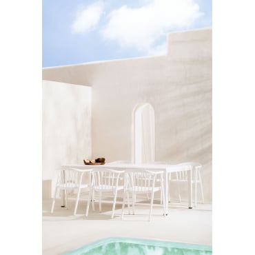 Tuin Tafel Rechthoekig 210x100 Cm In Aluminium Marti Gardenia Wit - Sklum