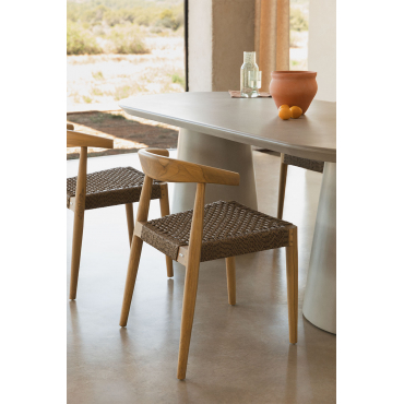 Set Van 2 Celle Teakhouten Eetkamerstoelen Natuurlijk Hout - Sklum