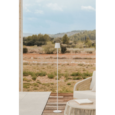 Isona Draadloze Led Buitenvloerlamp Wit - Sklum