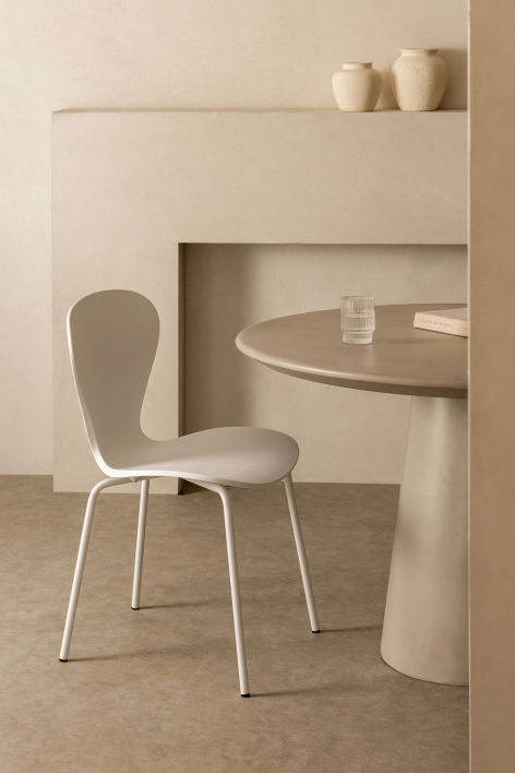 Stapelbare eetkamerstoel in polypropyleen en ijzer Uit Colors - Wit