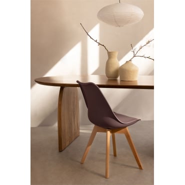 Set Van 4 Scandinavische Eetkamerstoelen Grijs – Taupe - Sklum