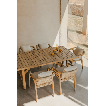 Rechthoekige Eettafel In Acaciahout (200x100 Cm) Dubai Rustiek Acaciabruin - Sklum