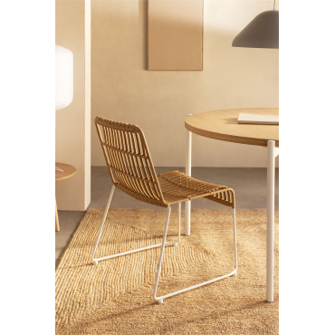 Set Van 4 Eetkamerstoelen Van Synthetisch Rotan Aroa Wit - Sklum