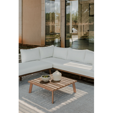 Salontafel Voor De Tuin Vierkant 80x80 Cm Van Eucalyptus Hout Yaminsk Natuurlijk Hout - Sklum