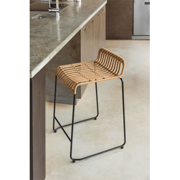 Set Van 4 Hoge Krukken Van Synthetisch Rotan Aroa ↑65 Cm & Zwart - Sklum