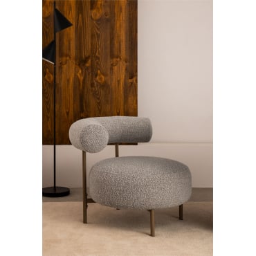 Set Van 2 Fauteuils In Arieta Boucléstof Boucle Grijs - Sklum