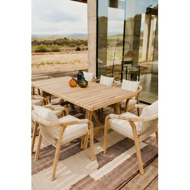 Tuin Tafel Rechthoekig 200x100 Cm In Acaciahout Dubai Rustiek Acaciabruin - Sklum