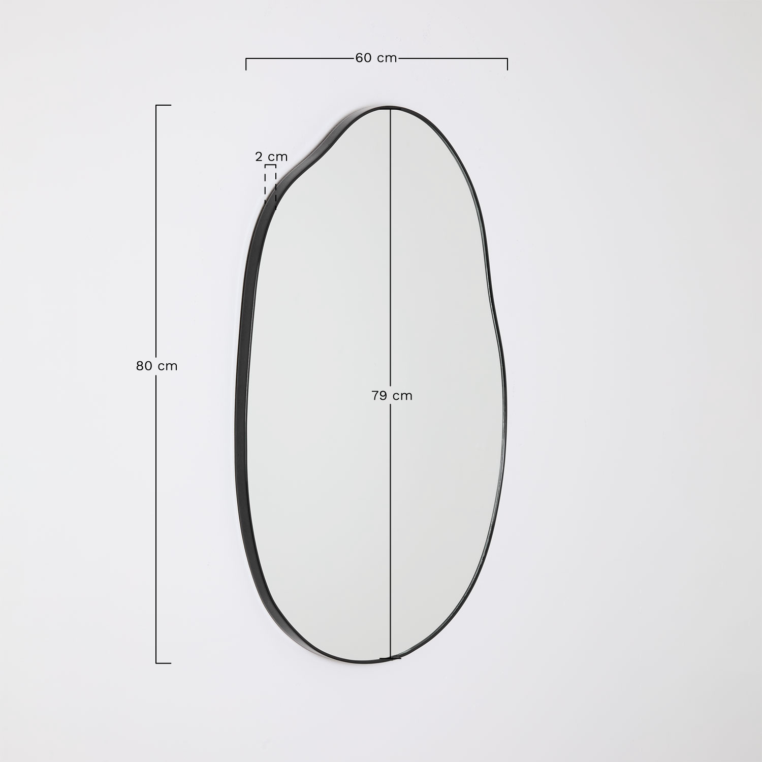 Wandspiegel 60x80 cm Rudiger, AFMETINGEN