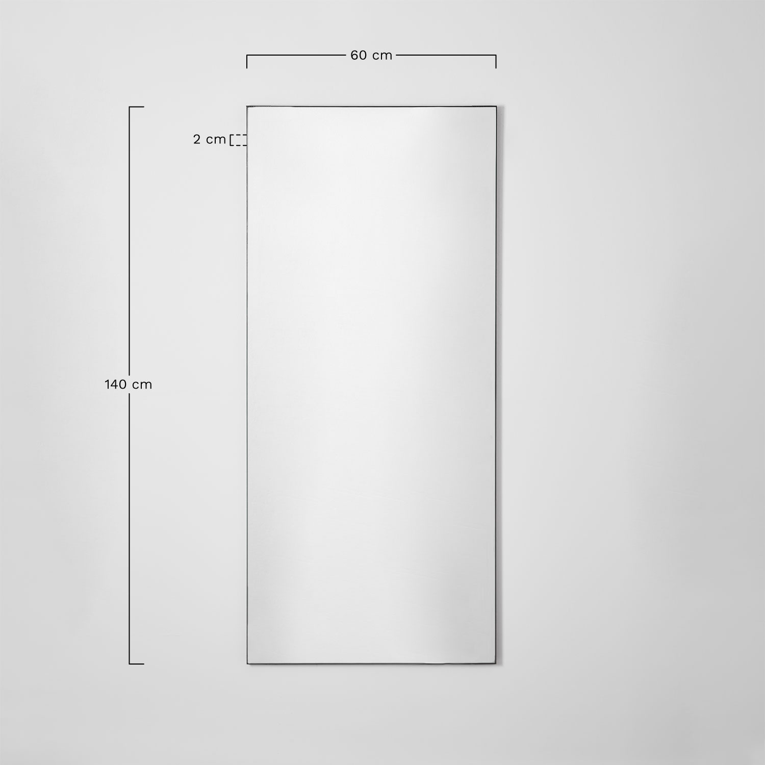 Rechthoekige wandspiegel in MDF 60x140 cm Vuaret, AFMETINGEN