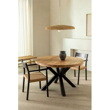 Ronde Eettafel In Acaciahout (ø120 Cm) Gaiba Acacia Bruin - Sklum