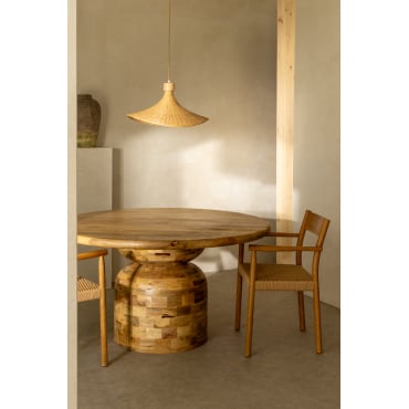 Ronde Mangohout Eettafel (ø140 Cm) Macbet Mangohout - Sklum