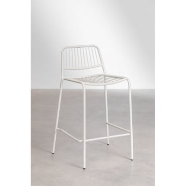 Pakket Van 2 Elton Stapelbare Hoge Krukken Gardenia Wit & ↑65 Cm - Sklum