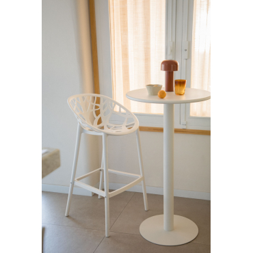 Set Van 4 Ores Hoge Krukken Gardenia Wit & ↑75 Cm - Sklum