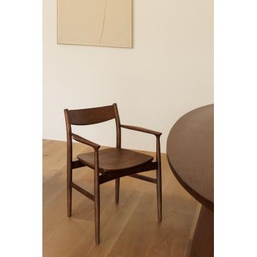 Eetkamerstoel Met Armleuningen In Eikenhout Mireita Donker Hout - Sklum