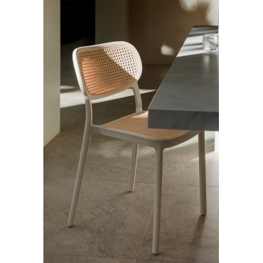 Set Van 2 Omara Stapelbare Eetkamerstoelen Gardenia Wit - Sklum