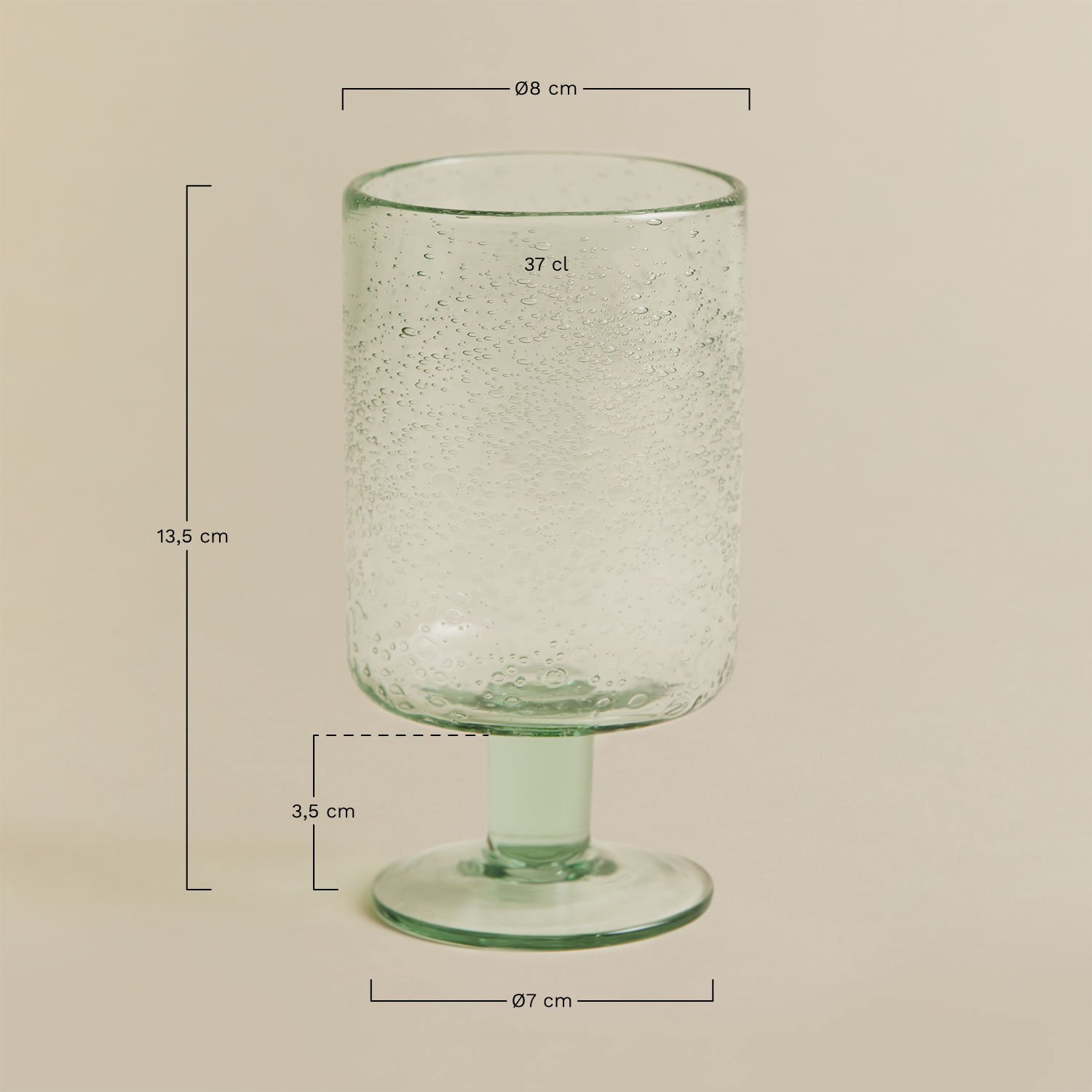 Verpakking van 4 Gulix 37 cl glazen bekers, AFMETINGEN