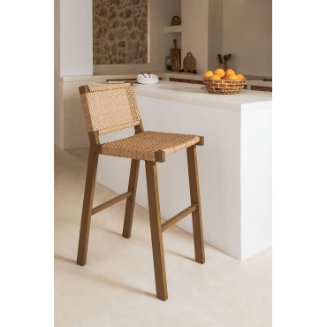 Hoge Kruk 75 Cm In Synthetisch Riet Ori Natuurlijk - Sklum