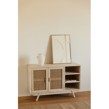 Houten Dressoir Met 2 Planken Ralik Bruin – Natuurlijk Hout - Sklum