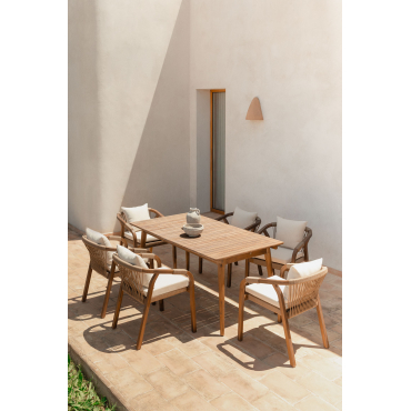 Rechthoekige Tuintafel 160-210x90 Cm Uitschuifbaar In Tenay Acaciahout Acacia Bruin - Sklum