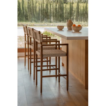 Teakhouten Hoge Kruk (66,5 Cm) Orebro Teakhout - Sklum