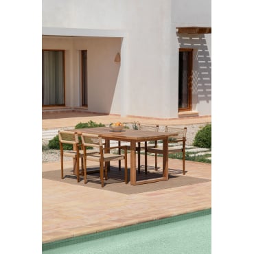 Tuin Tafel Rechthoekig 180x90 Cm In Acaciahout Saveria Acacia Bruin - Sklum
