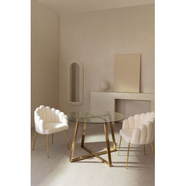 Ronde Tafel In Glas En Staal (110 Cm) Salyms Transparant - Sklum