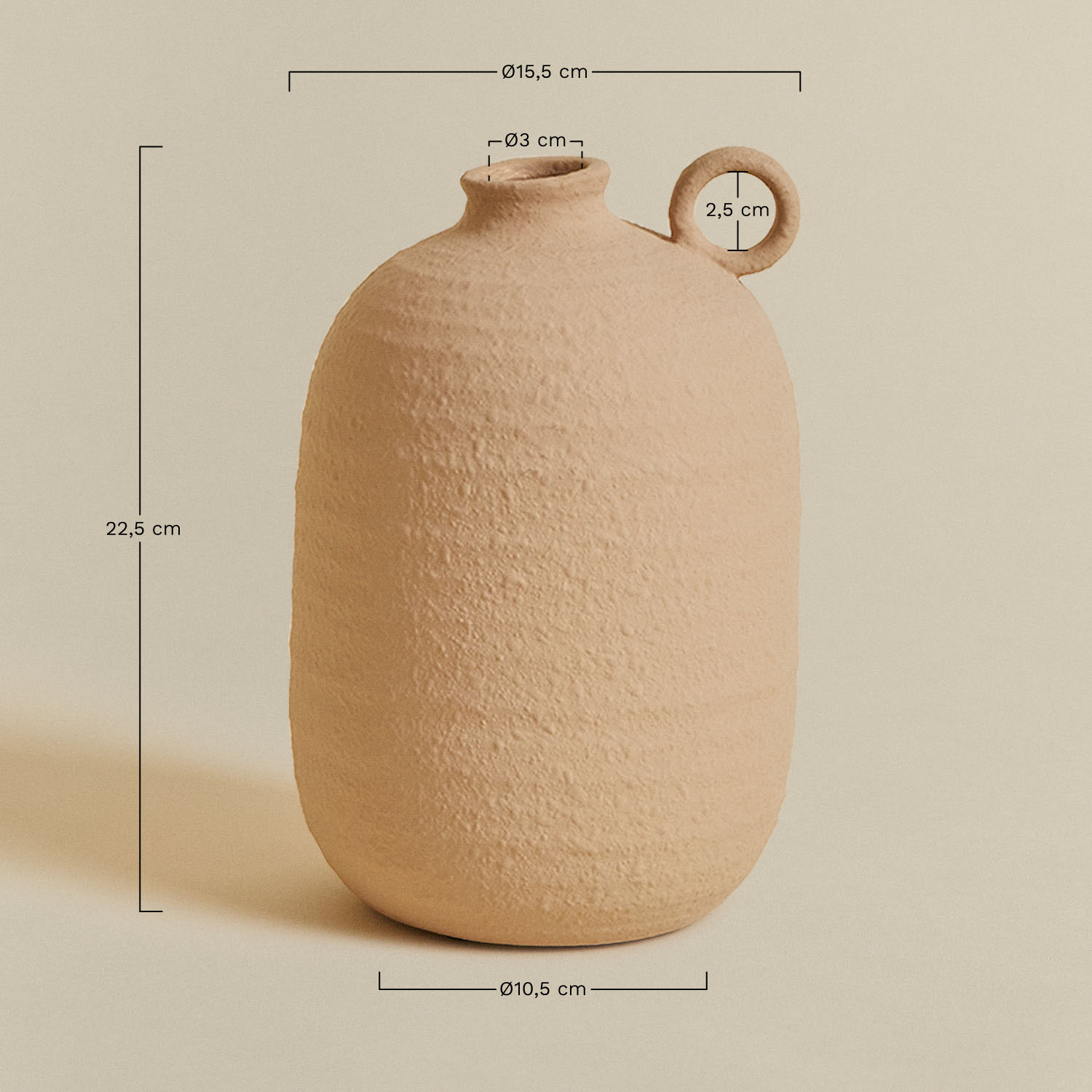 Voreni terracotta vaas, AFMETINGEN