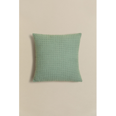 Vierkant Katoenen Kussen (40x40 Cm) Irwel Groen – Mint - Sklum