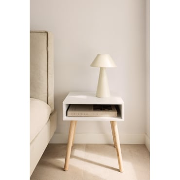 Rechthoekig Nachtkastje 40x35 Cm In Zente Hout Wit - Sklum